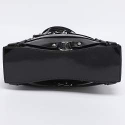 Pre Owned Aigner Black Satin and Leather Caged Tote