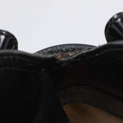 Pre Owned Aigner Black Satin and Leather Caged Tote