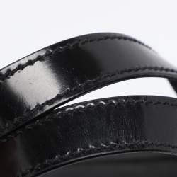 Pre Owned Aigner Black Satin and Leather Caged Tote