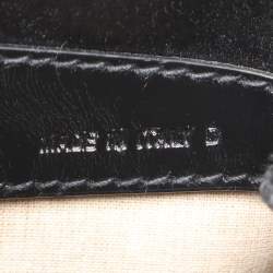 Pre Owned Aigner Black Satin and Leather Caged Tote