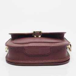 Pre Owned Aigner Burgundy Leather XS Ariana Crossbody Bag