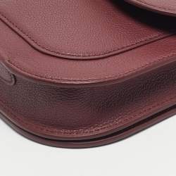 Pre Owned Aigner Burgundy Leather XS Ariana Crossbody Bag