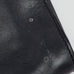 Pre Owned Aigner Black Leather Logo Flap Chain Shoulder Bag