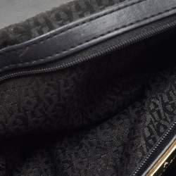 Pre Owned Aigner Black Leather Logo Flap Chain Shoulder Bag