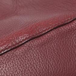 Pre Owned Aigner Burgundy Leather Flap Isabella Top Handle Bag