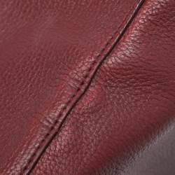 Pre Owned Aigner Burgundy Leather Flap Isabella Top Handle Bag