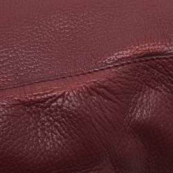 Pre Owned Aigner Burgundy Leather Flap Isabella Top Handle Bag