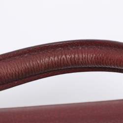 Pre Owned Aigner Burgundy Leather Flap Isabella Top Handle Bag