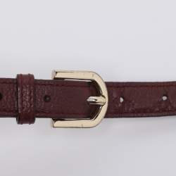 Pre Owned Aigner Burgundy Leather Flap Isabella Top Handle Bag