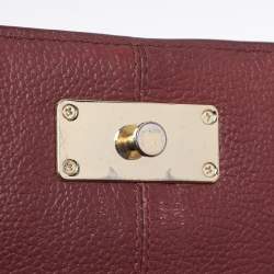 Pre Owned Aigner Burgundy Leather Flap Isabella Top Handle Bag