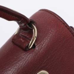 Pre Owned Aigner Burgundy Leather Flap Isabella Top Handle Bag