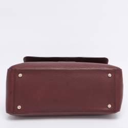Pre Owned Aigner Burgundy Leather Flap Isabella Top Handle Bag