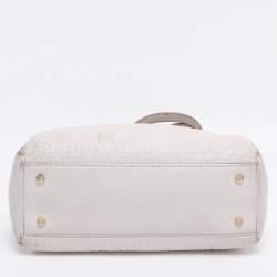 Pre Owned Aigner Off-White Leather Olivia Tote