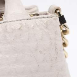 Pre Owned Aigner Off-White Leather Olivia Tote