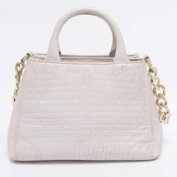 Pre Owned Aigner Off-White Leather Olivia Tote