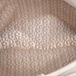 Pre Owned Aigner Off-White Leather Olivia Tote