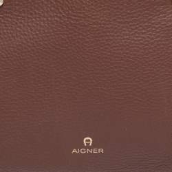 Pre Owned Aigner Brown Leather Satchel