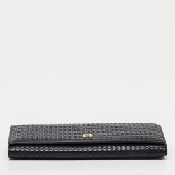 Pre Owned Aigner Black Leather Flap Continental Wallet