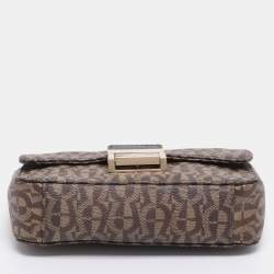 Pre Owned Aigner Beige/Brown Coated Canvas Crossbody Bag