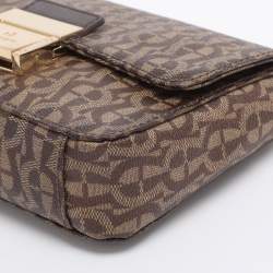 Pre Owned Aigner Beige/Brown Coated Canvas Crossbody Bag