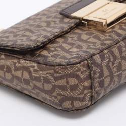Pre Owned Aigner Beige/Brown Coated Canvas Crossbody Bag