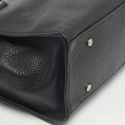 Pre Owned Aigner Black Leather Charm Chain Tote