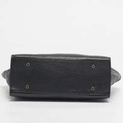 Pre Owned Aigner Black Leather Charm Chain Tote