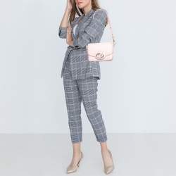 Pre Owned Aigner Light Pink Leather Luisa Shoulder Bag