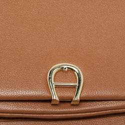 Pre Owned Aigner Brown Leather Ariana S Crossbody Bag