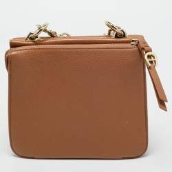 Pre Owned Aigner Brown Leather Ariana S Crossbody Bag