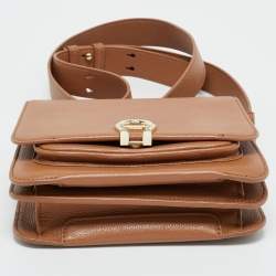 Pre Owned Aigner Brown Leather Ariana S Crossbody Bag