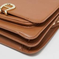 Pre Owned Aigner Brown Leather Ariana S Crossbody Bag