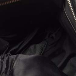 Pre Owned Aigner Dark Brown/Black Monogram Leather and Nylon Messenger Bag