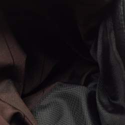 Pre Owned Aigner Dark Brown/Black Monogram Leather and Nylon Messenger Bag