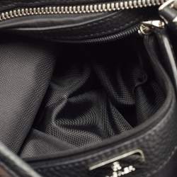 Pre Owned Aigner Dark Brown/Black Monogram Leather and Nylon Messenger Bag