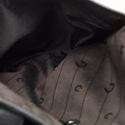 Pre Owned Aigner Dark Brown/Black Monogram Leather and Nylon Messenger Bag