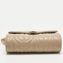 Pre Owned Aigner Beige Logo Embossed Leather Genoveva Belt Bag
