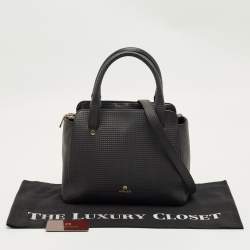 Pre Owned Aigner Black Textured Leather Cybill Tote