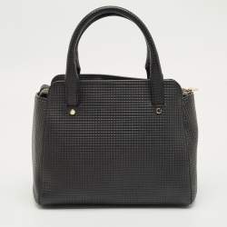 Pre Owned Aigner Black Textured Leather Cybill Tote