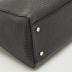 Pre Owned Aigner Black Textured Leather Cybill Tote