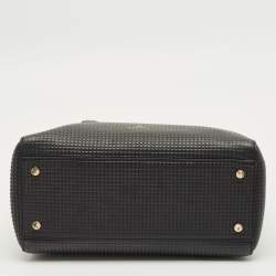 Pre Owned Aigner Black Textured Leather Cybill Tote