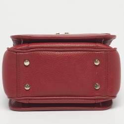 مملوكة مسبقًا حقيبة يد علوية أيغنر جنوفيفا جلد أحمر