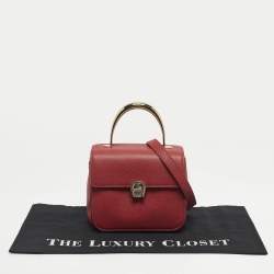 مملوكة مسبقًا حقيبة يد علوية أيغنر جنوفيفا جلد أحمر