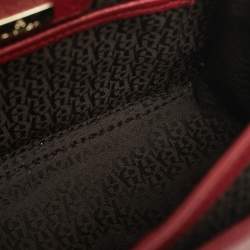 مملوكة مسبقًا حقيبة يد علوية أيغنر جنوفيفا جلد أحمر