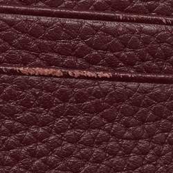 Pre Owned Aigner Burgundy Leather Diadora Compact Wallet