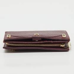 Pre Owned Aigner Burgundy Leather Diadora Compact Wallet