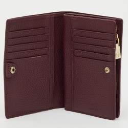 Pre Owned Aigner Burgundy Leather Diadora Compact Wallet