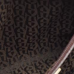 Pre Owned Aigner Burgundy Leather Bombe A Camera Crossbody Bag