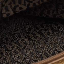 Pre Owned Aigner Brown Leather Zip Satchel