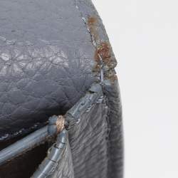 Pre Owned Aigner Dusty Blue Leather Satchel